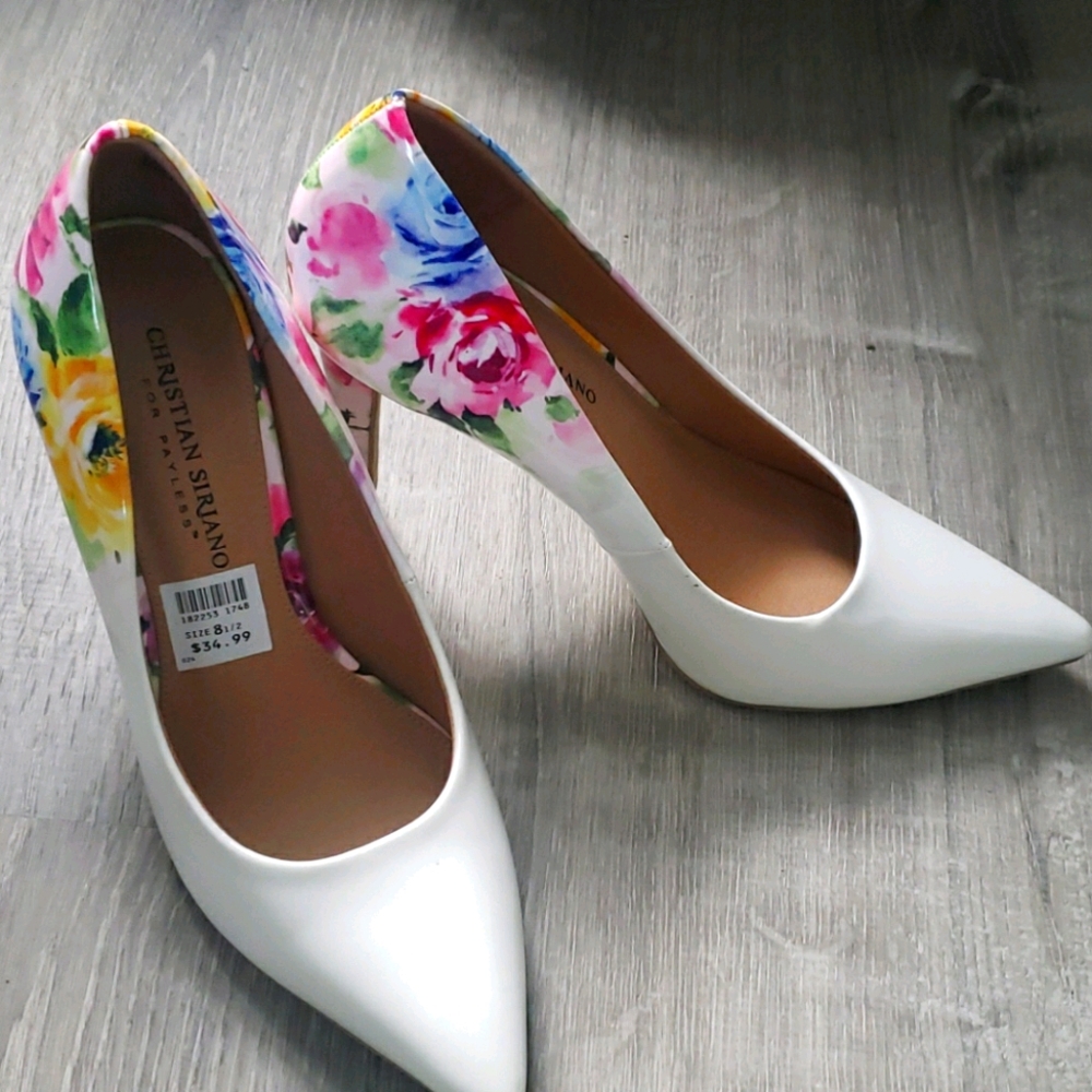 Christian Siriano Floral Heels